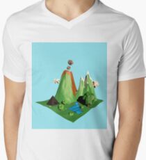 Low poly Landscape Men's V-Neck T-Shirt