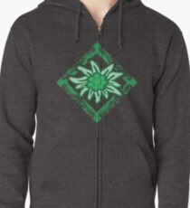 Edelweiss pattern Zipped Hoodie