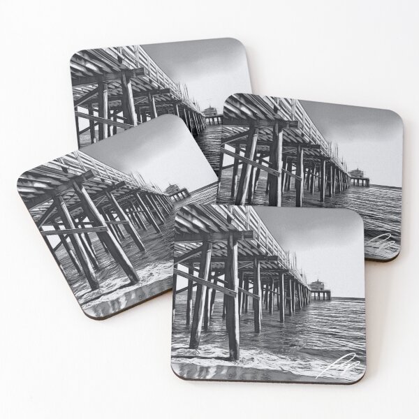 Item preview, Under Santa Monica Pier in black and white  designed and sold by Christine Sternfels.