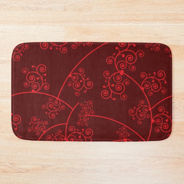 Item preview, Red Ornate Grass Motif Medieval Pattern designed and sold by Zuepfelmuetzen.