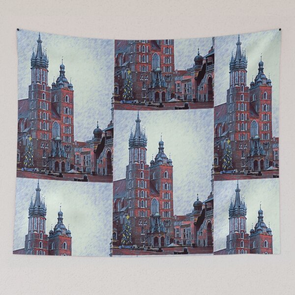 Item preview, St Mary's Basilica & The Christmas Tree, Krakow, Poland designed and sold by Maksym’s .