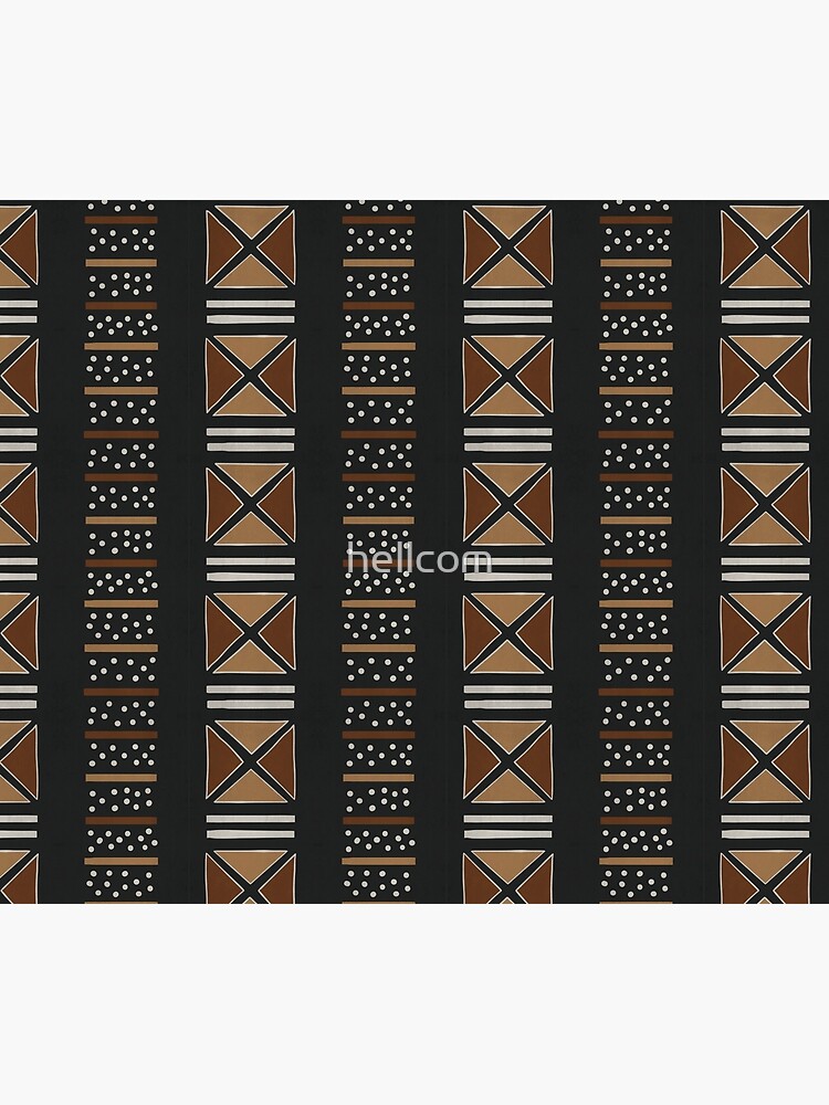 Brown Zigzag African Mud Cloth Bathroom Mat Rug by bynelo - Bath