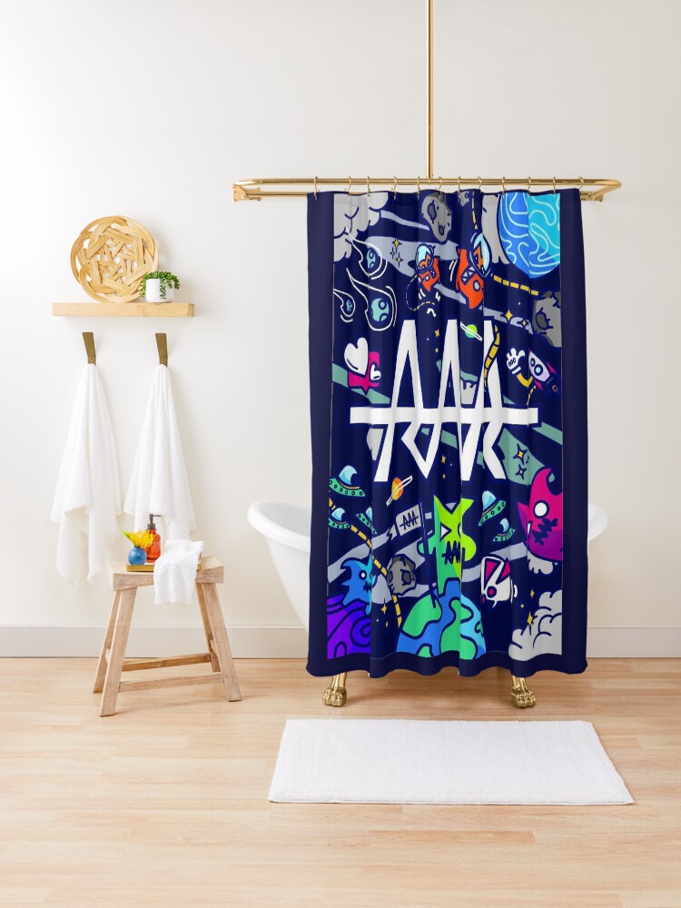 Rar Space Monsters Shower Curtain By Stinkpad Redbubble
