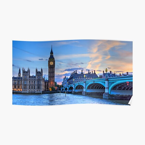 Sunset on the Thames Poster