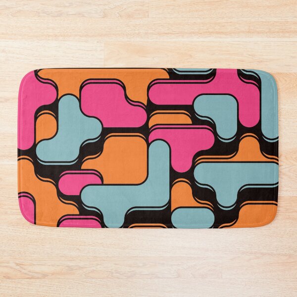 Item preview, Retro 70s inspired shapes pattern designed and sold by GroovyRaffRaff.