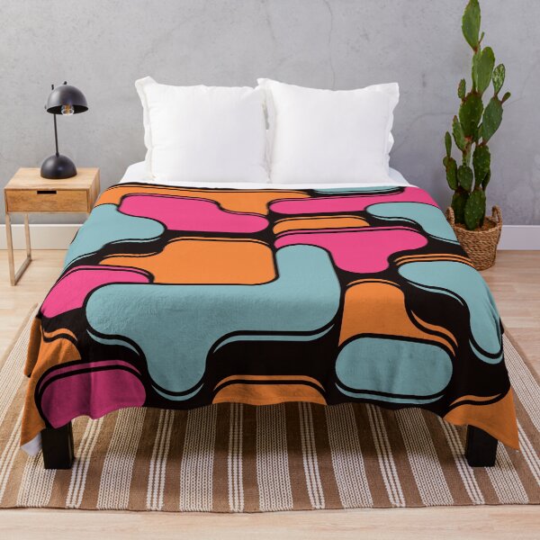 Item preview, Retro 70s inspired shapes pattern designed and sold by GroovyRaffRaff.
