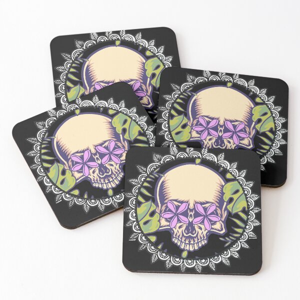 Item preview, skull flower art doodle designed and sold by DesignCare.