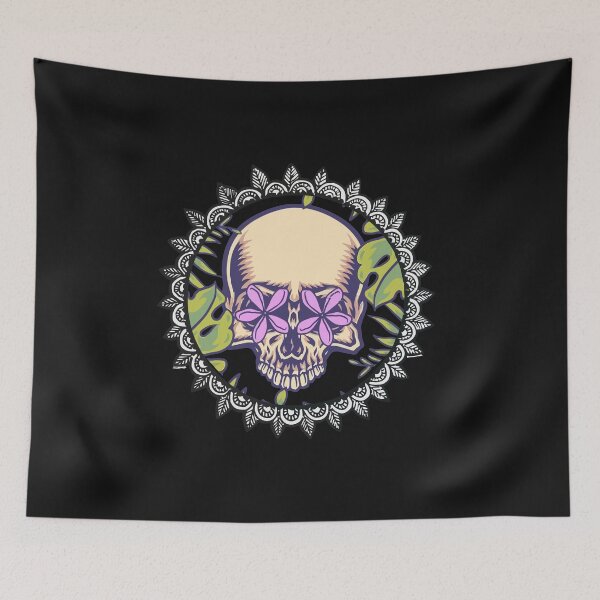 Item preview, skull flower art doodle designed and sold by DesignCare.