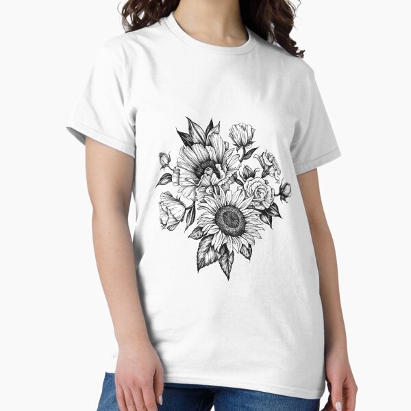 Item preview, flowers in ink designed and sold by audrey metcalf.