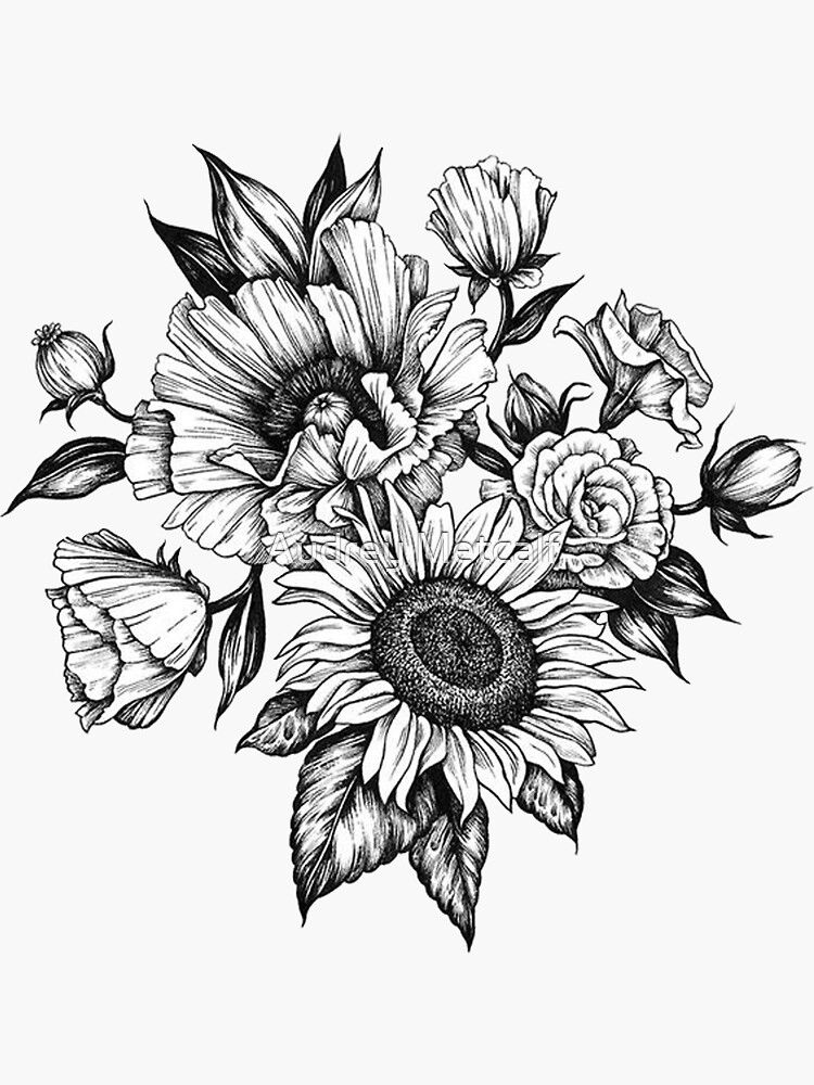flowers in ink by AUDREYHELLADOPE