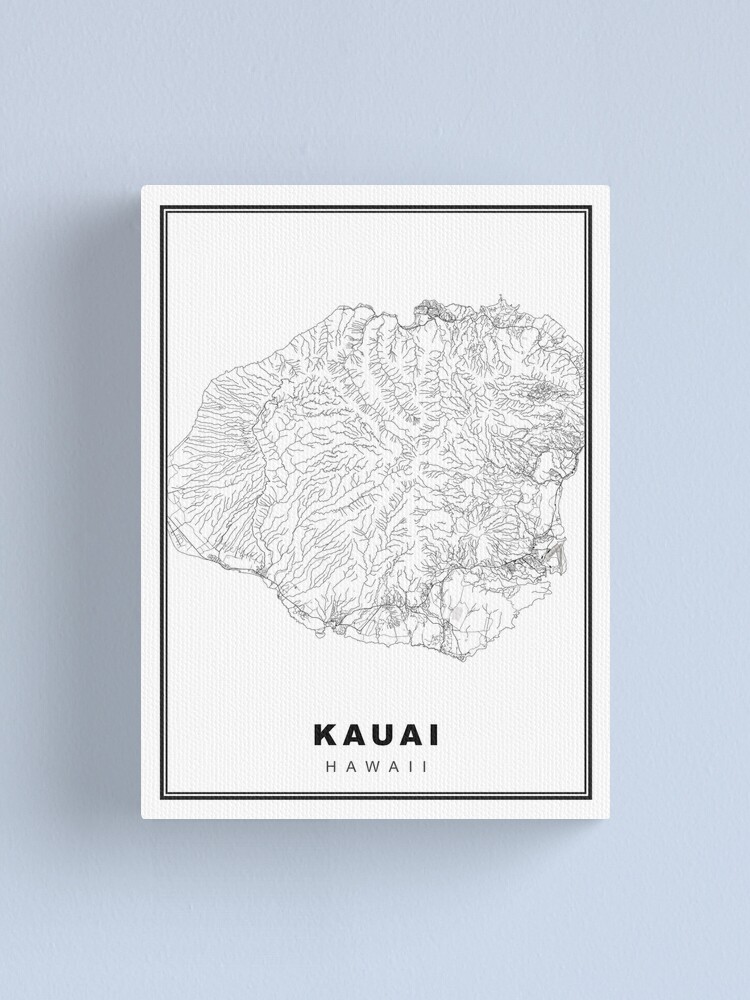 kauai-map-canvas-print-for-sale-by-sibudas-redbubble for Free Printable Map Of Kauai Kauai Map