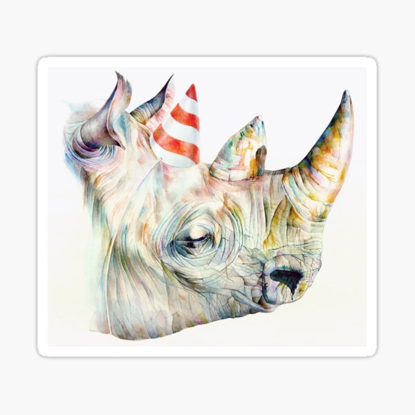 Rhino Party Sticker