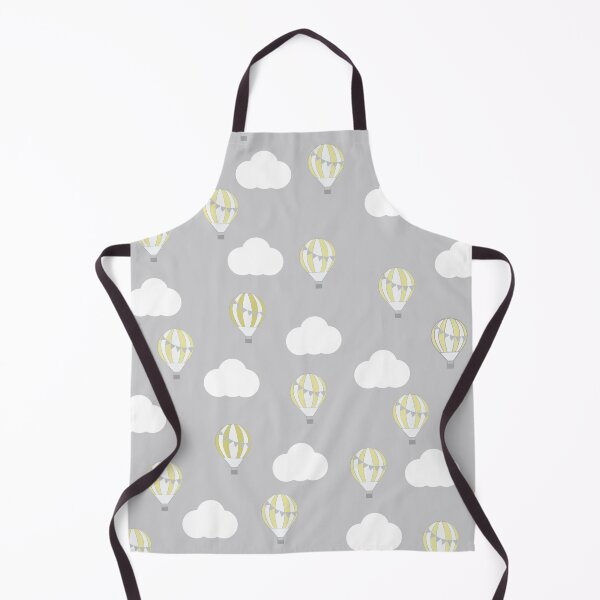 Item preview, Grey with Lemon Hot Air Balloons and Clouds designed and sold by shadowbright.