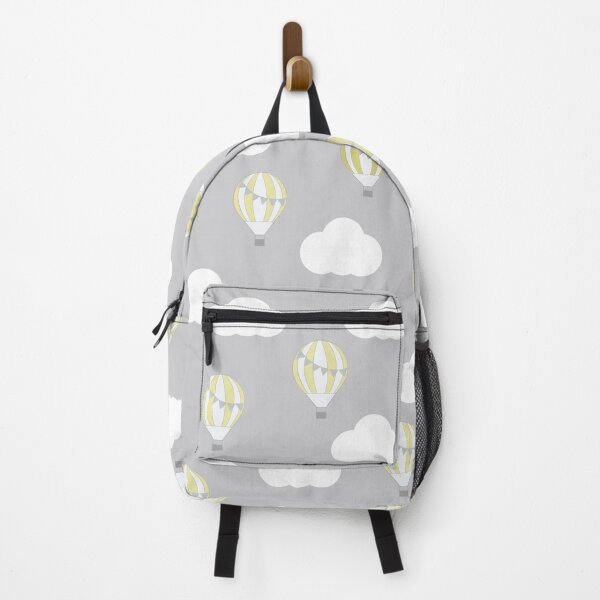 Item preview, Grey with Lemon Hot Air Balloons and Clouds designed and sold by shadowbright.
