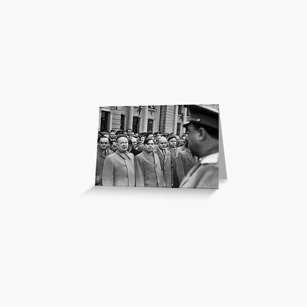 Л. П. Берия смотрит на стоящего напротив В. С. Абакумова. Москва, Белорусский вокзал, 1 сентября 1948 года Фото: Андрей Новиков / Фотоархив журнала «Огонёк» Greeting Card