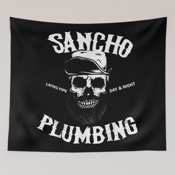 Item preview, Sancho Laying Pipe Day And Night Plumbing Skull Beard designed and sold by AlvarezTimothy.