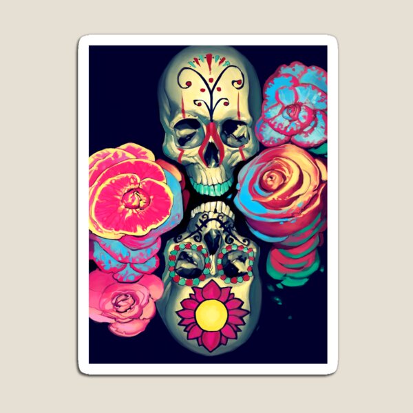Skulls and Flowers Magnet