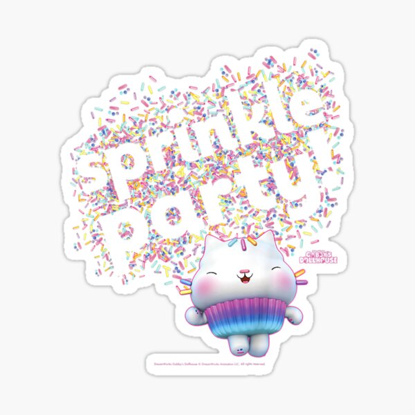 Kids Gabby's Dollhouse Cakey Cat Sprinkle Party Sticker for Sale