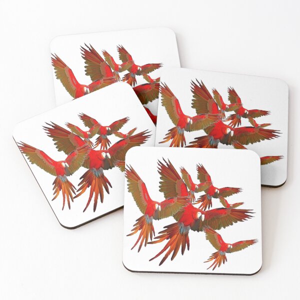 Item preview, FLOCK RED MACAWS FLYING designed and sold by sharlesart.