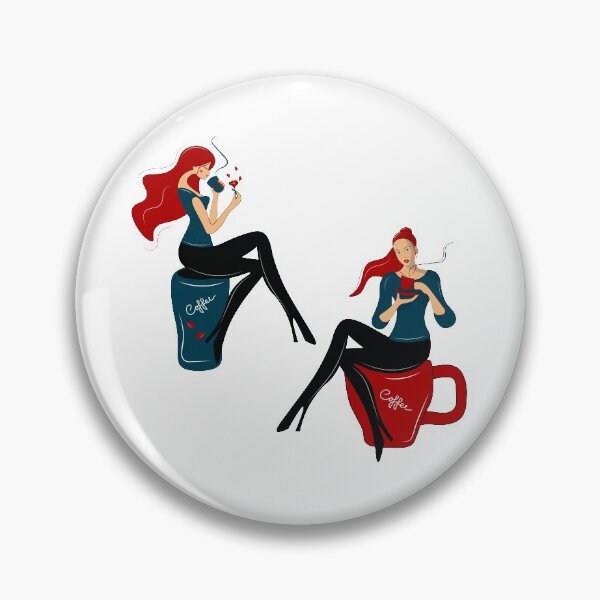 Item preview, Two stylish girls are drinking coffee. Lovely ladies at the table. designed and sold by TanaLuna.