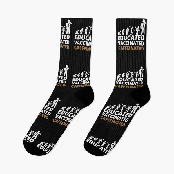 Item preview, Educated Vaccinated Caffeinated designed and sold by BestUncommonTee.