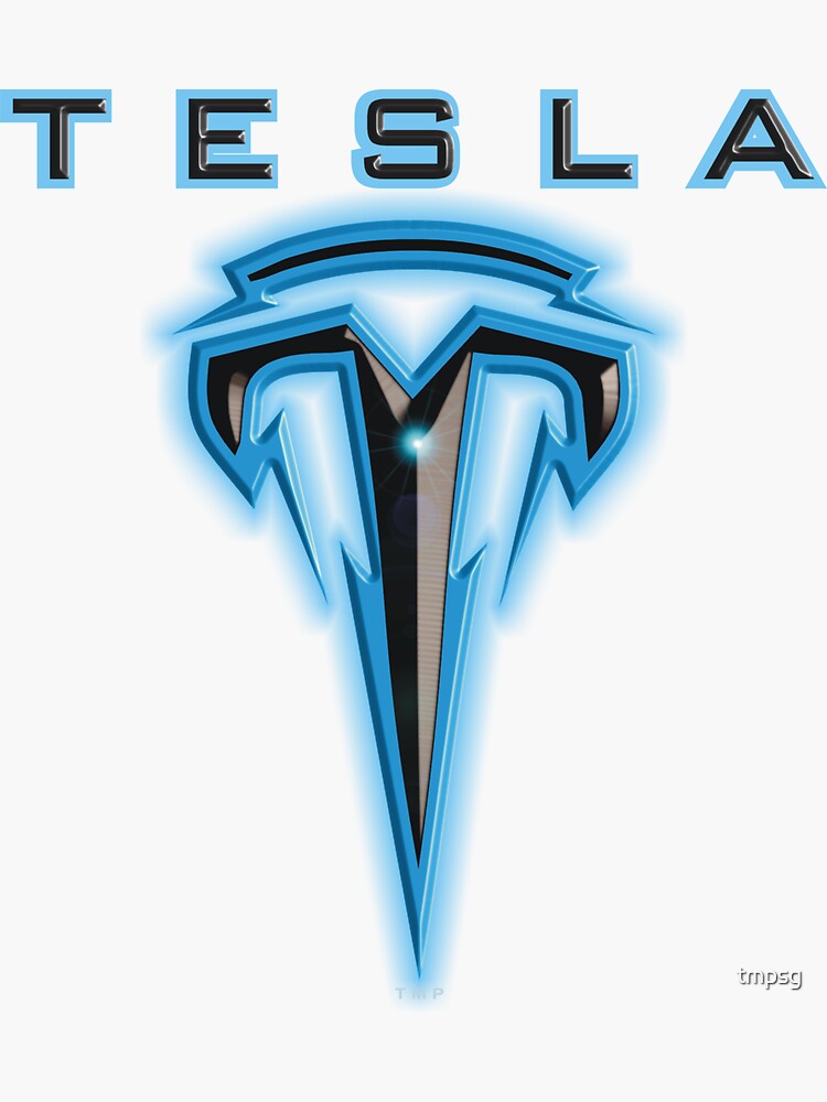 Tesla logo Sticker by TeslaMotion in 2023