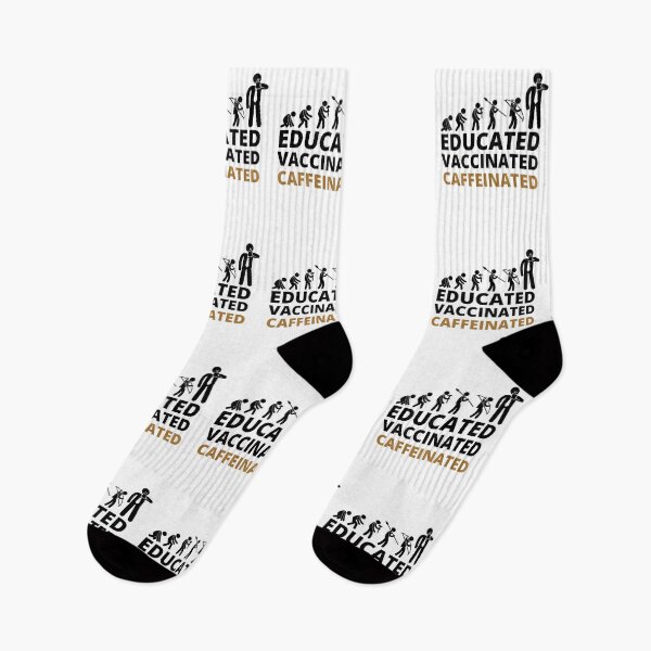 Item preview, Educated Vaccinated Caffeinated designed and sold by BestUncommonTee.