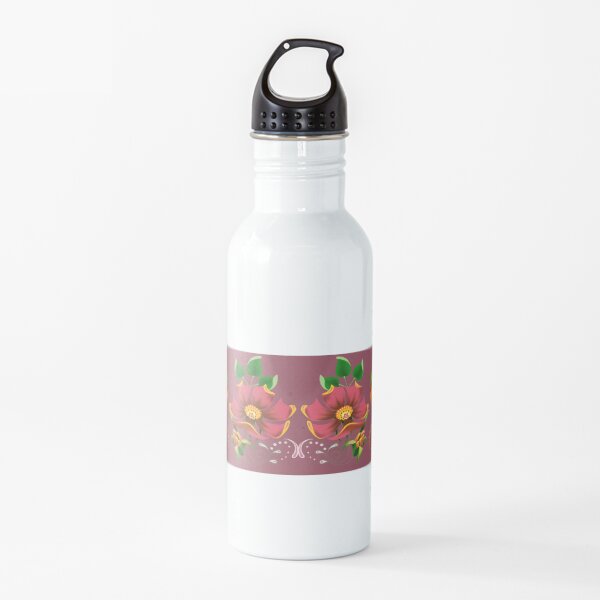 FLORAL ~ Folkart Roses for Zipped Hoodies by tasmanianartist 05012021 Water Bottle