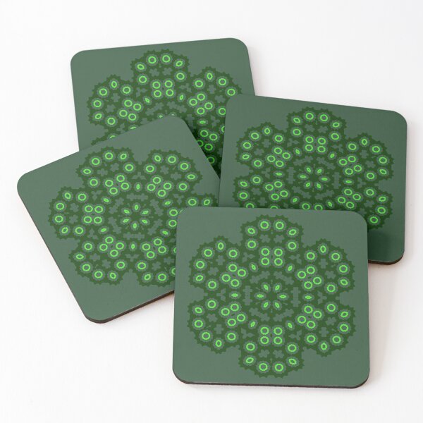 Item preview, Green Flower Motif Pattern designed and sold by AraljanFusion.