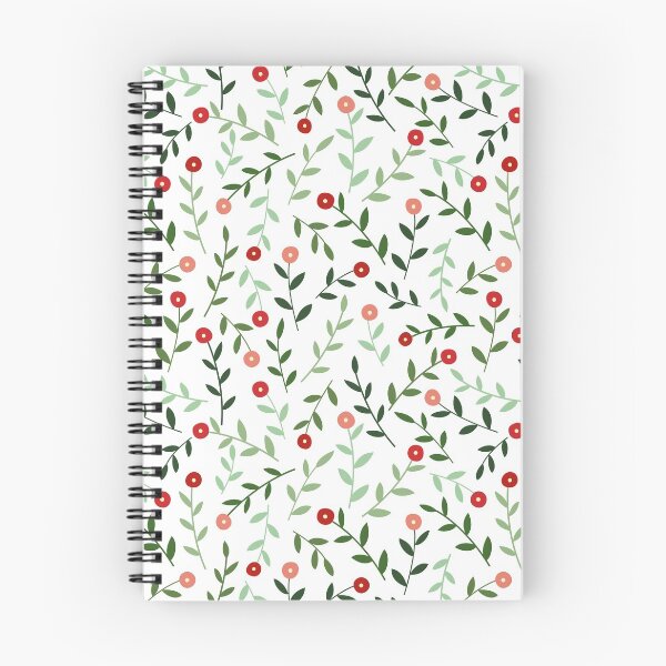 Item preview, Cute Red Spring Flower with Green Leaf Pattern designed and sold by ButterandCheese.