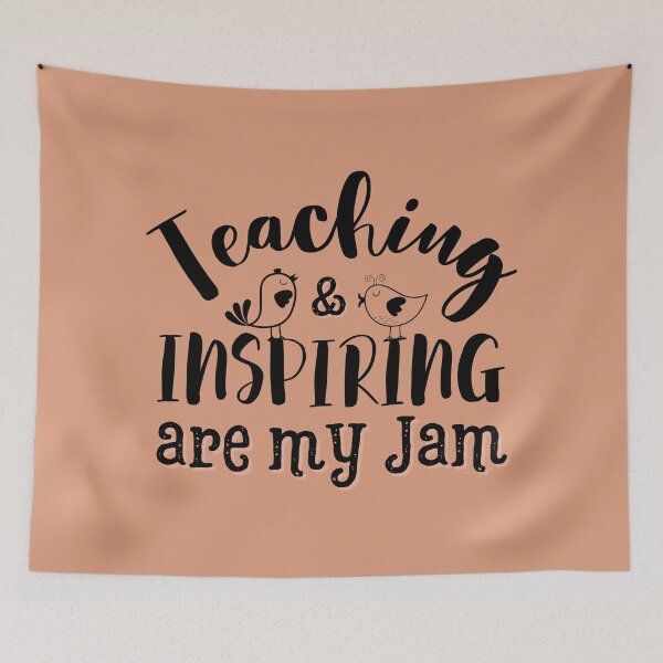 Item preview, Teacher Life, Teaching and Inspiring are my Jam, Funny Teacher Gift designed and sold by AmazingEcraft.