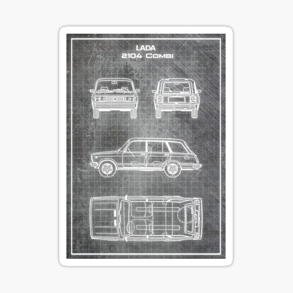 "Lada 1300 2104 Combi Wagon Blueprint " Sticker for Sale by lithoman2 ...