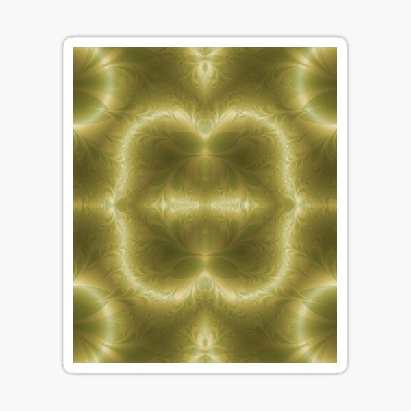 Groovy Green and Gold Paisley Sticker