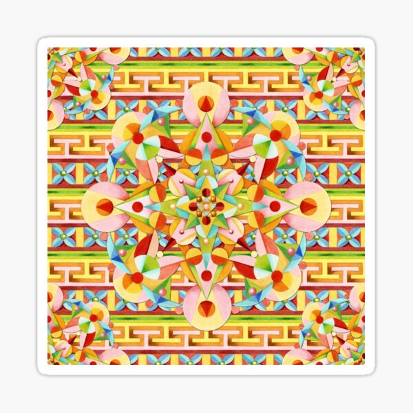 Rainbow Fiesta Mandala Sticker