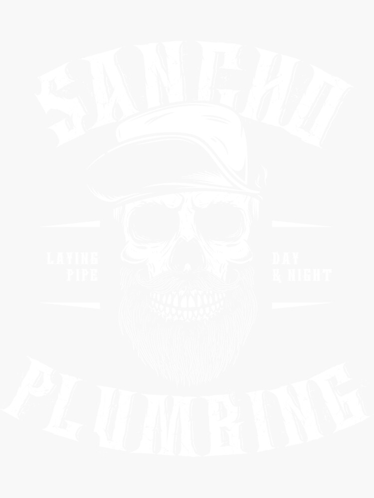  sancho laying pipe day and night plumbing skull beard sticker for