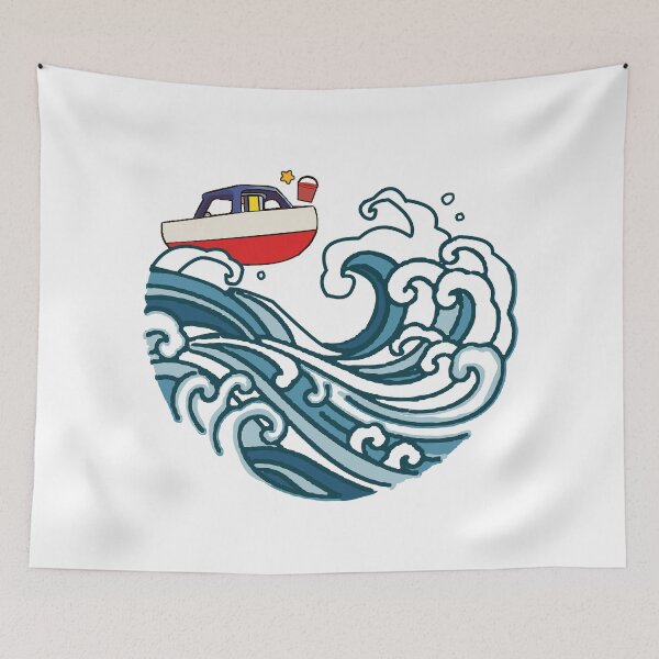 Item preview, boat on big wave designed and sold by MARIYA H.