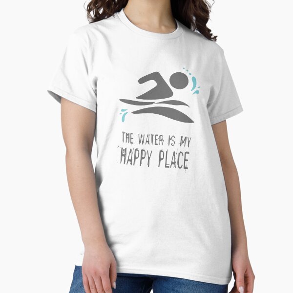 Item preview, Wild open water swimming, winter bathers.  The Water is my Happy Place fun for swimmer lovers. Caroline Laursen Original designed and sold by Caroline Laursen.