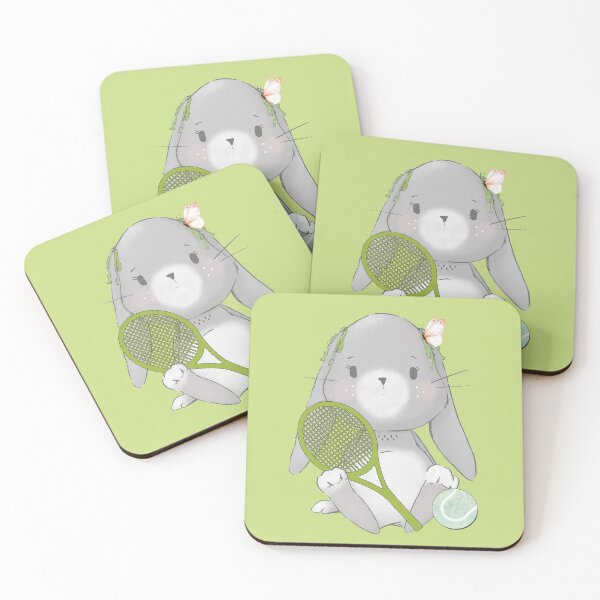 Item preview, Tennis bunnies (spring green) designed and sold by EvieWoj.