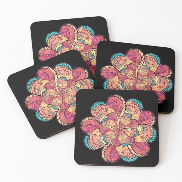 Item preview, # 65- Small flower in mandala all in heart and in colors - Kook Art designed and sold by KookArt.
