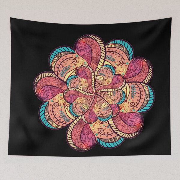 Item preview, # 65- Small flower in mandala all in heart and in colors - Kook Art designed and sold by KookArt.