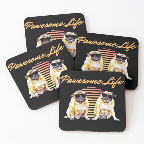 Item preview, Pawsome life - pugs with sunglassess - funny designed and sold by Atleta-Cali.