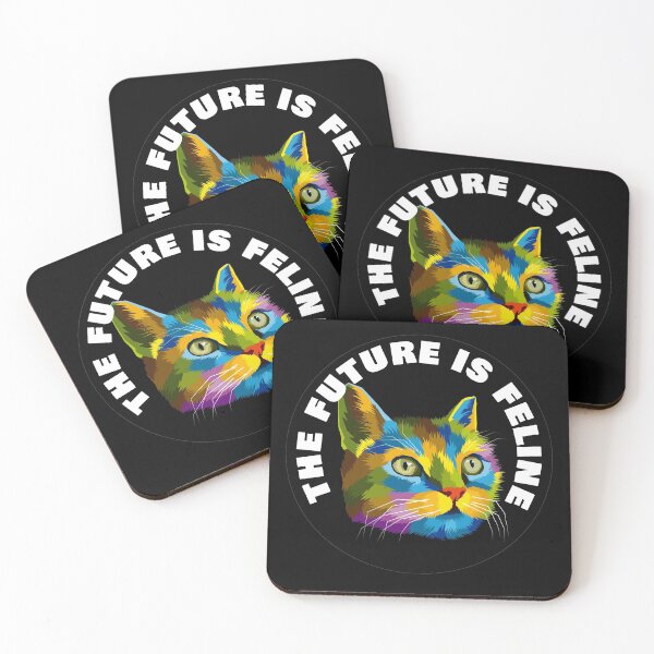 Item preview, The Future Is Feline - Rainbow Geometric Older Female Cat - White designed and sold by NoMatterLab.