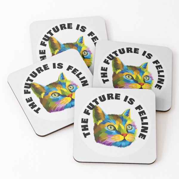 Item preview, The Future Is Feline - Rainbow Geometric Older Female Cat - Black designed and sold by NoMatterLab.