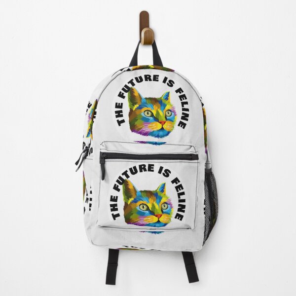Item preview, The Future Is Feline - Rainbow Geometric Older Female Cat - Black designed and sold by NoMatterLab.