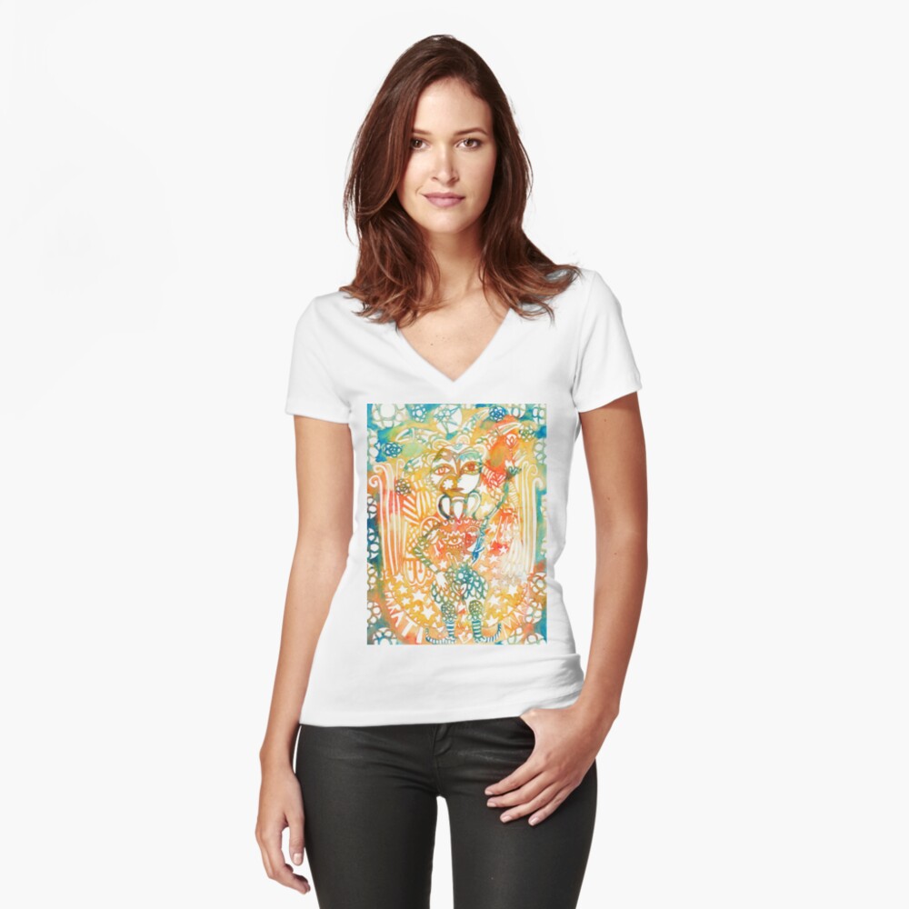 Item preview, Fitted V-Neck T-Shirt designed and sold by aremaarega.