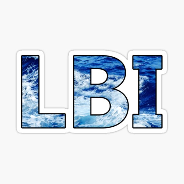 Vista previa del artículo con la obra «Letras de olas de la isla Long Beach», diseñado y vendido por SimplyStickers.