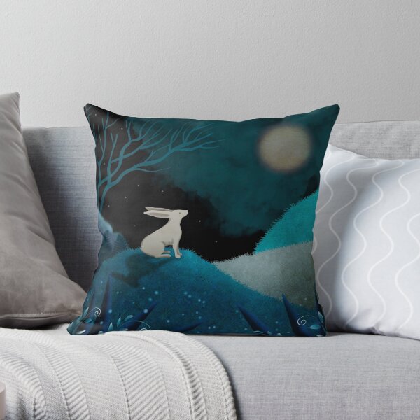 Hare Moon Throw Pillow