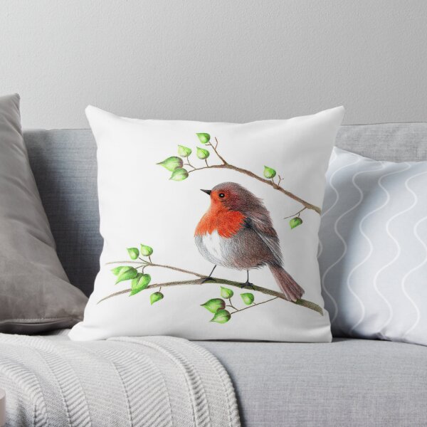 English Robin Throw Pillow