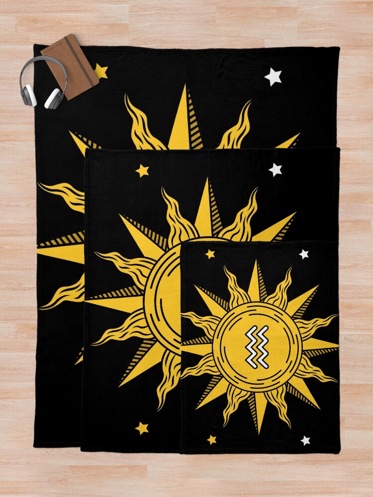 Alternate view of Aquarius Sun Throw Blanket