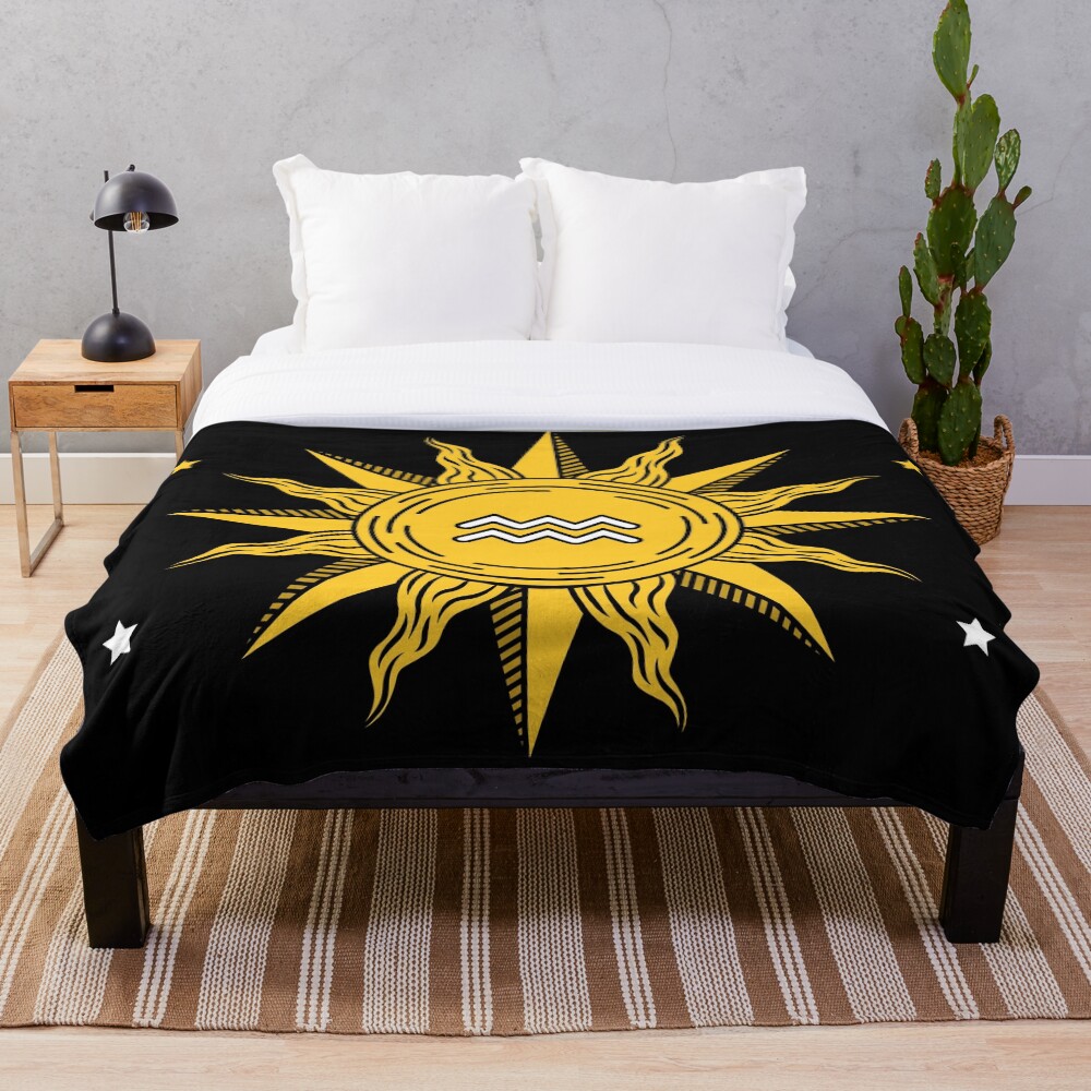 Aquarius Sun Throw Blanket